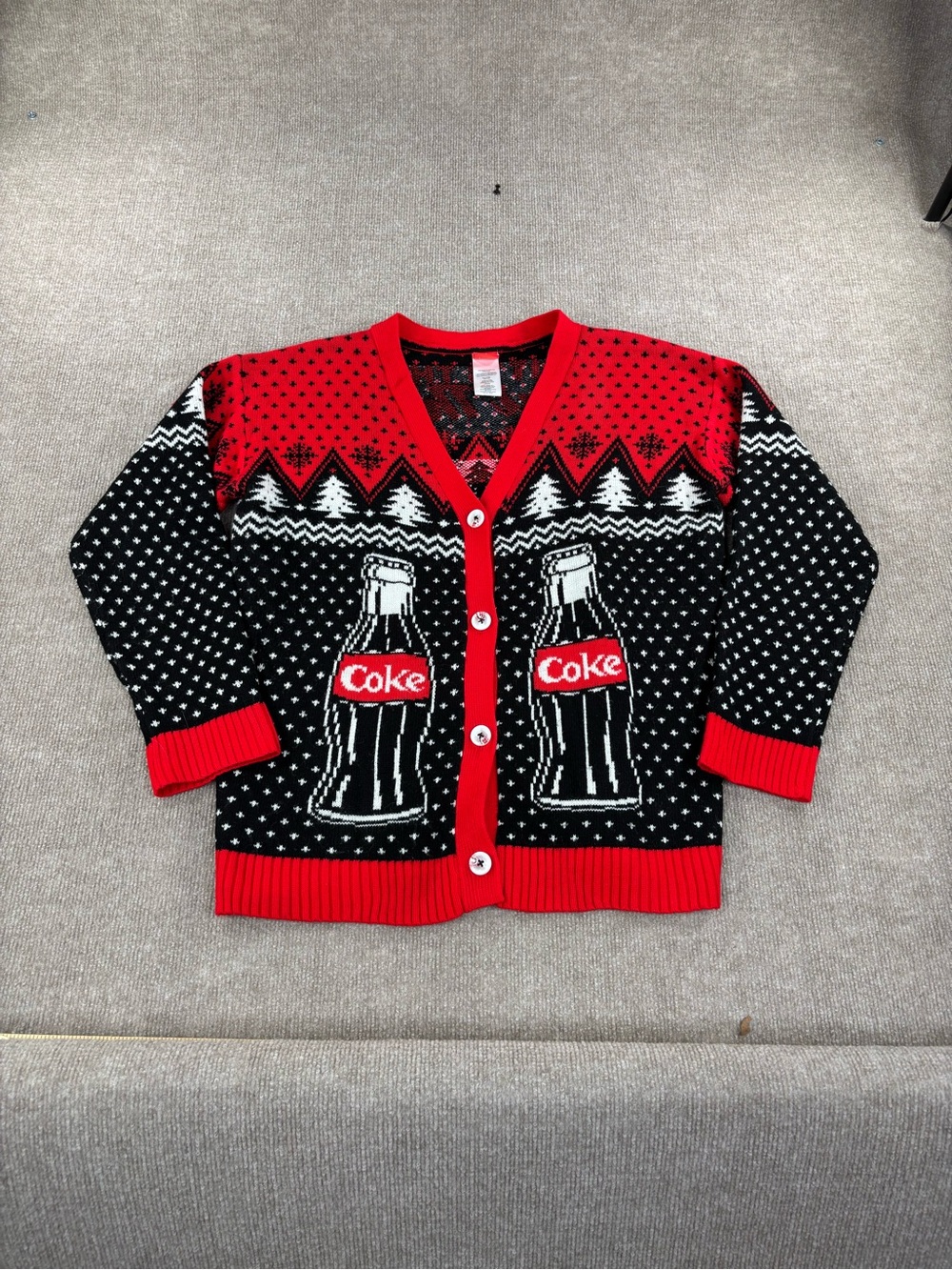 COCA COLA Women's Ugly Christmas Sweater Large Polar Bears Holiday Coke